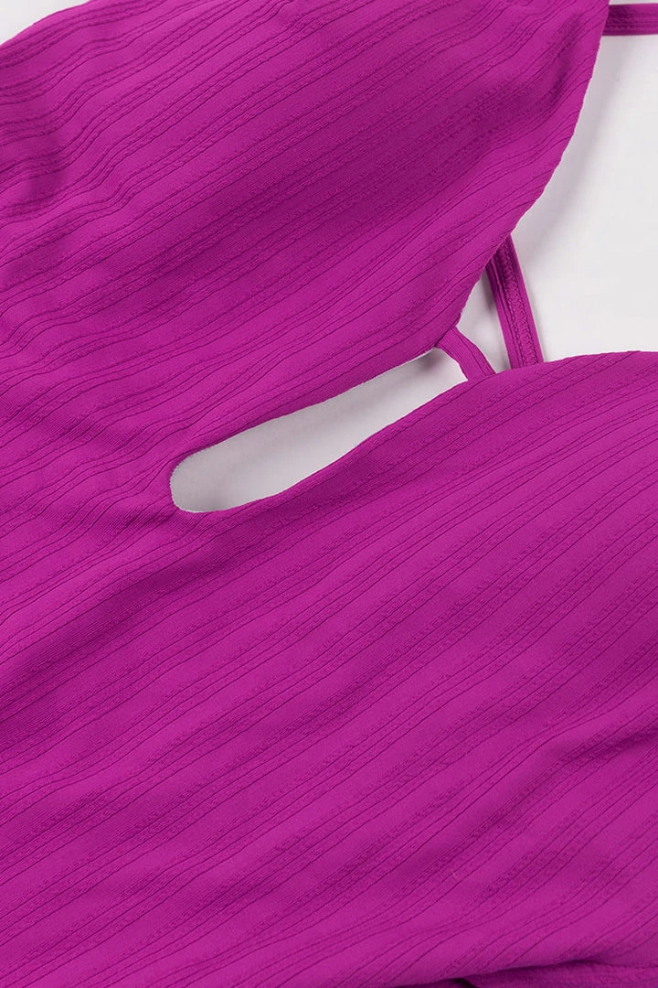 CUPSHE One Pieces Breezy Rib Double Strap Keyhole One Piece Swimsuit