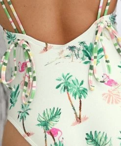 CUPSHE Palm Beach Over The Shoulder One Piece Swimsuit One Pieces