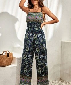 CUPSHE Clifton Backless Ethnic Print Jumpsuit
