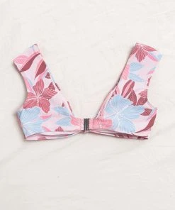 CUPSHE Floral Impressions Bunny Tie Bralette Bikini Top Bikinis