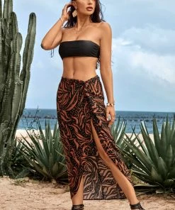 CUPSHE Carrie Zipper Split Animal Print Cover Up Cover Ups