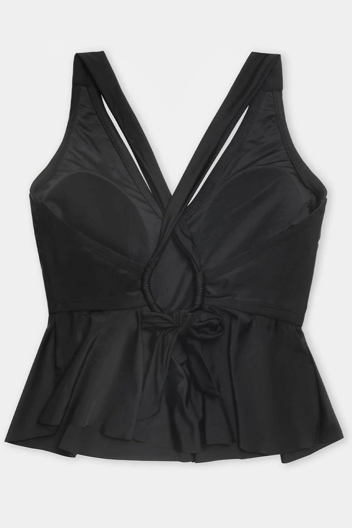 CUPSHE Charmed Romance Cropped Peplum Plus Size Tankini Top