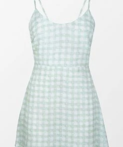 CUPSHE Haven Scoop Gingham Slip Dress Dresses