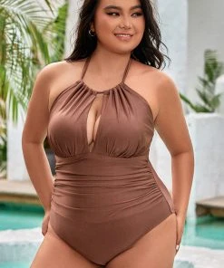 CUPSHE Strawberry Fields High Neck Tummy Control Plus Size One Piece