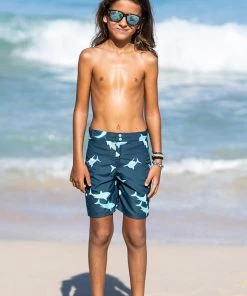 CUPSHE Shark Attack Boys’ Fixed Board Shorts