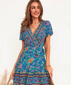 CUPSHE Dresses Gertie V-neck Ruffle Lace Up A-shape Dress