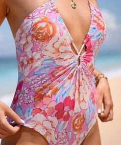 CUPSHE Summer Of Love Plunge Tunnelled One Piece Swimsuit