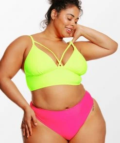 CUPSHE Love Los Angeles Strappy Midkini & High Leg Hipster Plus Size Bikini Set