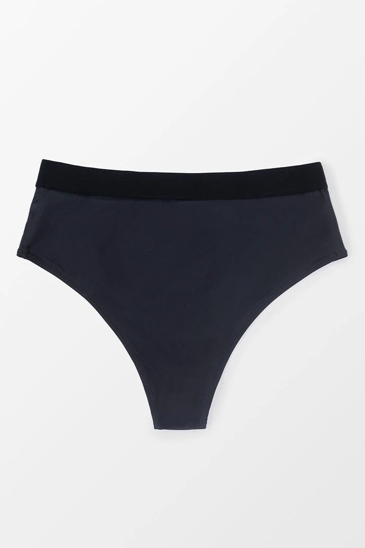 CUPSHE Braelyn Black High Waisted Black Plus Size Bikini Bottom