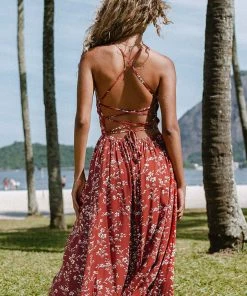 CUPSHE Bryana Ditsy Floral Ruched Lace-up Slip Dress Dresses