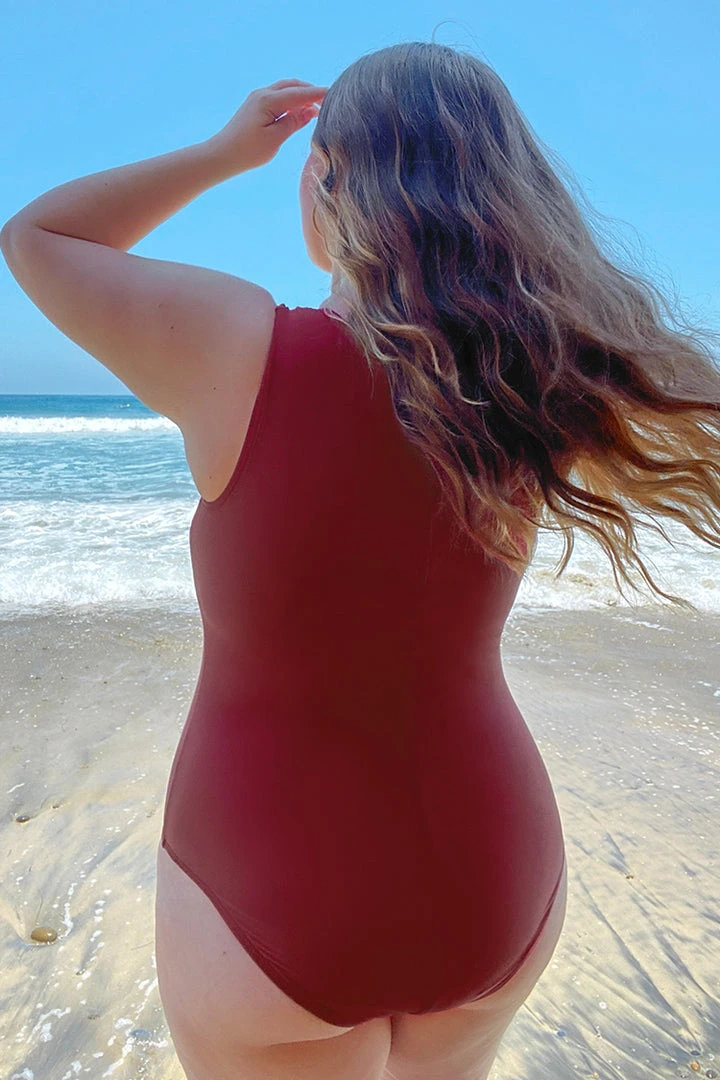 CUPSHE Wild Ronarce Front Zip Tummy Control Plus Size One Piece Swimwear BOGO 40% OFF