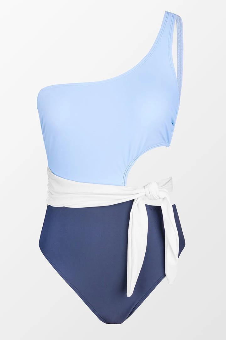 CUPSHE Santorini Solid Colorblock Cutout One Piece Swimsuit