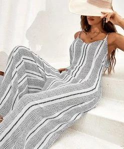 CUPSHE Blessing Thin Straps Belt Stripe Jumpsuit Accs & Clothing