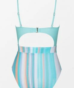 CUPSHE Pleasant Stripe Tunneled Cutout One Piece Swimsuit