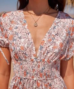 CUPSHE Charleigh Smocking Plunge A-shape Dress Dresses