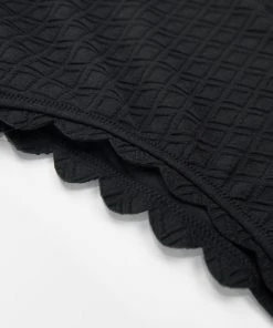 CUPSHE Black Knotted Scalloped One Piece Swimsuit