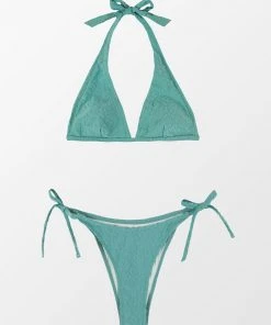 CUPSHE Bikinis Wild Ronarce Halter Jacquard Bikini Set