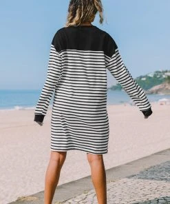 CUPSHE Katharine Stripe Round-neck Tunic Dress