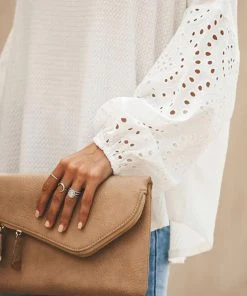 CUPSHE Loose Round Neck Long Sleeve Top Accs & Clothing