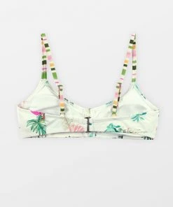 CUPSHE Swimwear UP TO 70% OFF Flamingo Palm Cinched Front Bralette Bikini Top