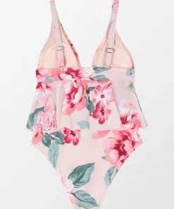 CUPSHE Wild Ronarce Peplum Cropped Tankini And Classic Hipster Bikini Set Bikinis