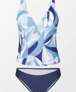 CUPSHE Modern Geo Tall Tri Tankini And Hipster Set Swimwear BOGO 40% OFF