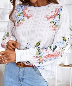 CUPSHE Britney Bubble Sleeve Smocking Frill Cover Up