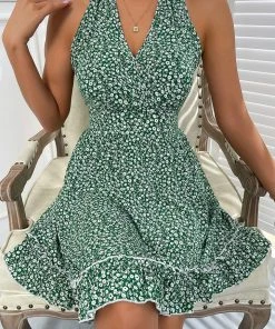 CUPSHE Thalia V-neck Sleeveless Halter Neck Off-shoulder Dress Dresses