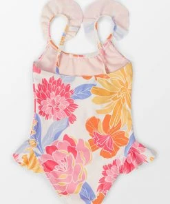 CUPSHE One Pieces Joyful Garden Girls’ Ruffled Strap One Piece Swimsuit