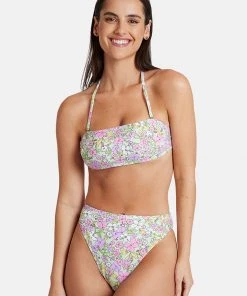 CUPSHE Darling Ditsy Bandeau & High Waist Bikini Set Bikinis