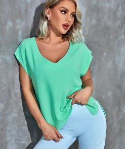 CUPSHE Accs & Clothing Honey Green V-neck Sweatshirt