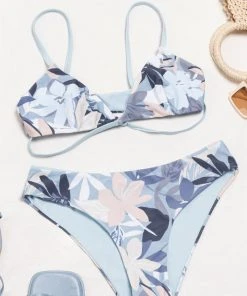 CUPSHE Kirstin Tropical Cross Wrap Reversible Bikini Swimwear UP TO 70% OFF