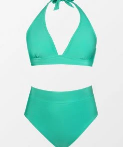 CUPSHE Street Art Halter High Waist Tummy Control Plus Size Bikini Swimwear BOGO 40% OFF