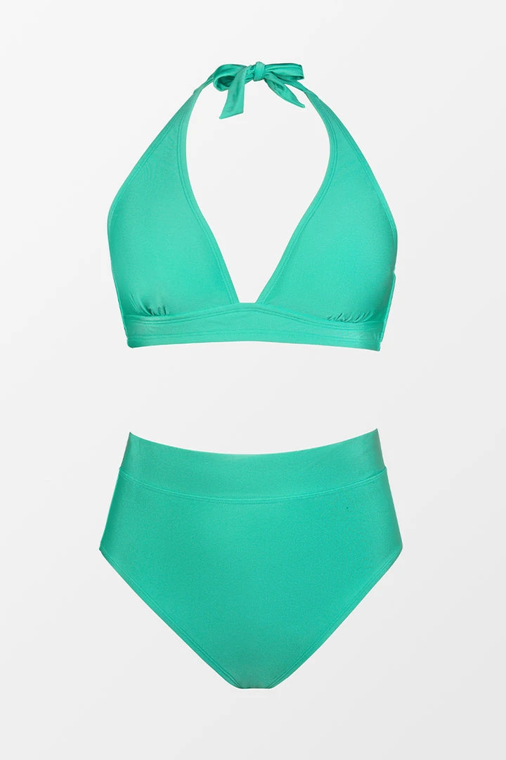 CUPSHE Street Art Halter High Waist Tummy Control Plus Size Bikini Swimwear BOGO 40% OFF