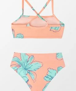 CUPSHE Swimwear BOGO 40% OFF Girls’ Blooming Flowers Ruffle Bandeau And High Waist Set