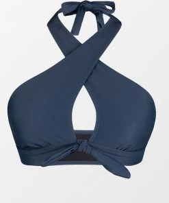 CUPSHE Omniscient Solid Cross Halter Bikini Top