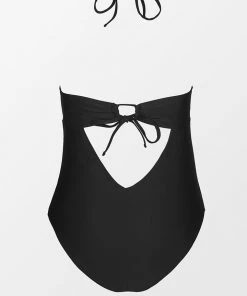 CUPSHE Kacie Black Cut Out Black Plus Size One Piece Swimsuit Swimwear BOGO 40% OFF