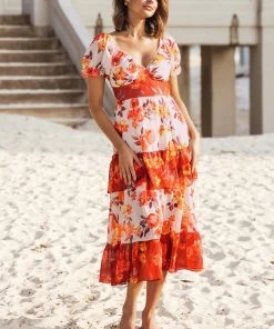 CUPSHE Lilac Dreams Bubble Sleeve Backless A-Shape Dress Dresses