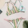 CUPSHE Bikinis Palm Beach Reversible Retro Tall Halter And Bunny Tie Bikini Set