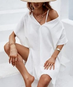 CUPSHE Ciara Dolman Sleeve Tassel Loose Waisted Cover Up Cover Ups