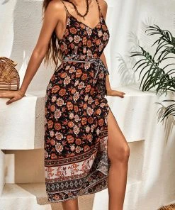 CUPSHE Dresses Zula Ethnic Print Pull Over Slip Dress