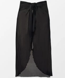 CUPSHE Love Los Angeles Ruffled Knotted Plus Size Maxi Skirt Cover Up Cover Ups