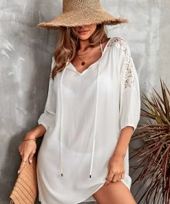 CUPSHE Ellis Round Neck Pull Over Loose Waisted Kaftan Cover Ups