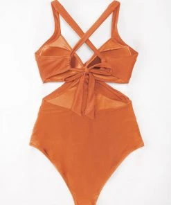 CUPSHE Cutout Back Tie Wrapped One Piece Swimsuit