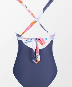 CUPSHE Deep Ocean Wrap Front Cutout Tummy Control One Piece Swimsuit