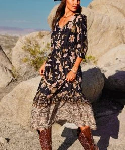 CUPSHE Wendy Bubble Sleeve Maxi A-shape Dress