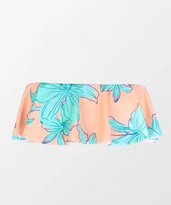 CUPSHE Swimwear BOGO 40% OFF Blooming Flowers Flounce Bandeau Bikini Top