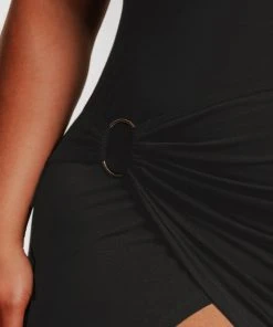 CUPSHE Love Los Angeles One Shoulder Slit Plus Size Maxi Dress