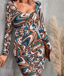 CUPSHE Dresses Eryn V-neck Elastic Waist Drawstring Short Bodycon Dress