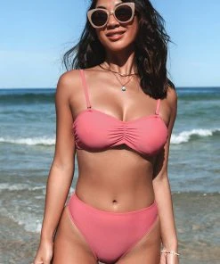 CUPSHE Bikinis Luminescent Cinched Front Back Tie Bikini Top